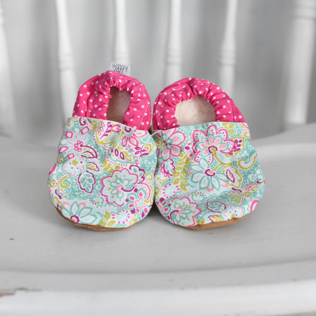 B O O T I E S | Pink Floral | 9-12 months