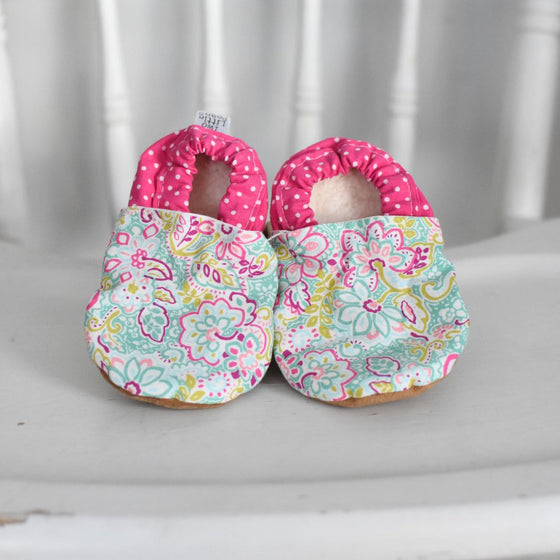 B O O T I E S | Pink Floral | 9-12 months