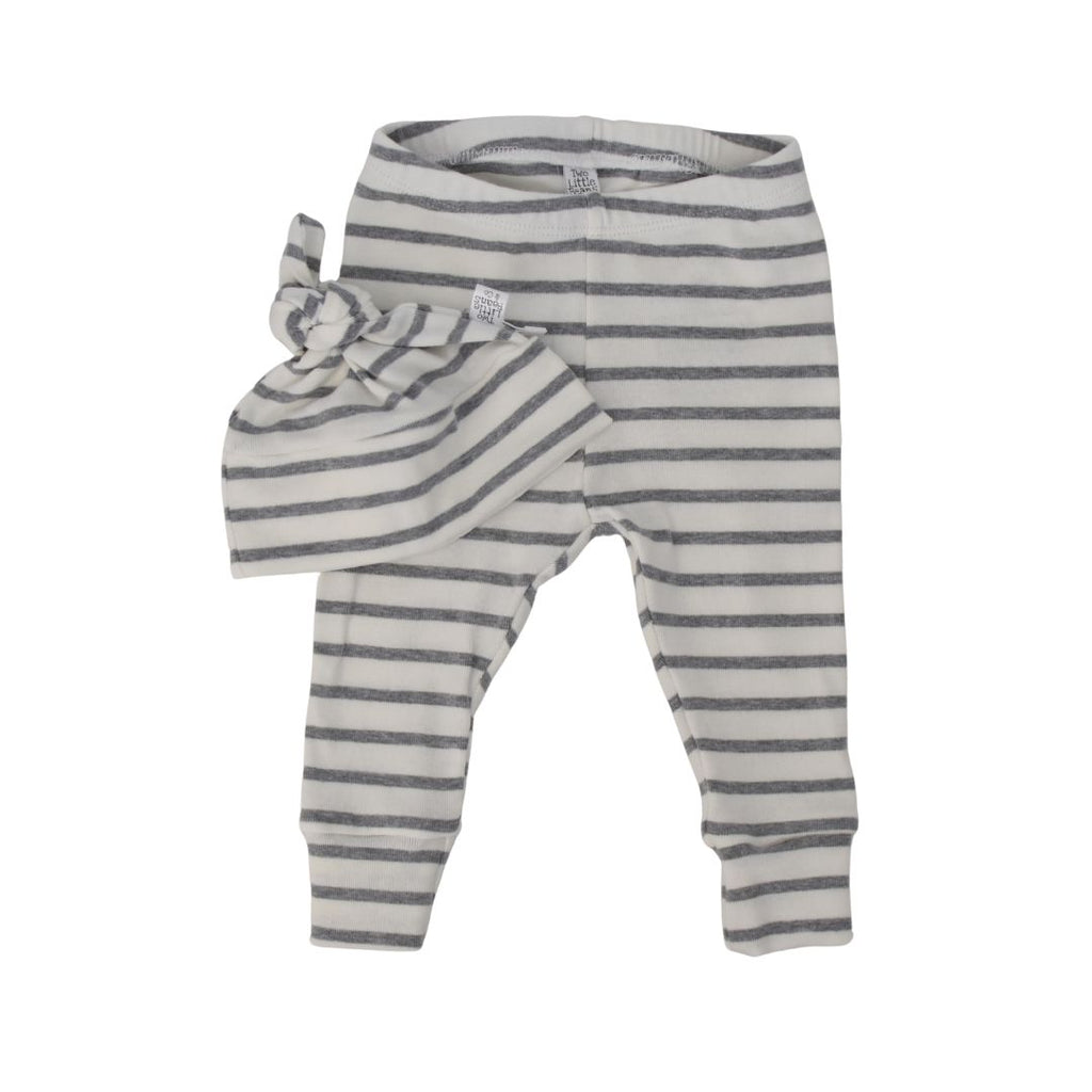 G I F T S E T S | Beanie & Leggings | Grey Stripe