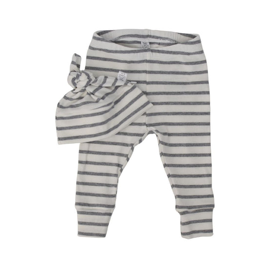 G I F T S E T S | Beanie & Leggings | Grey Stripe