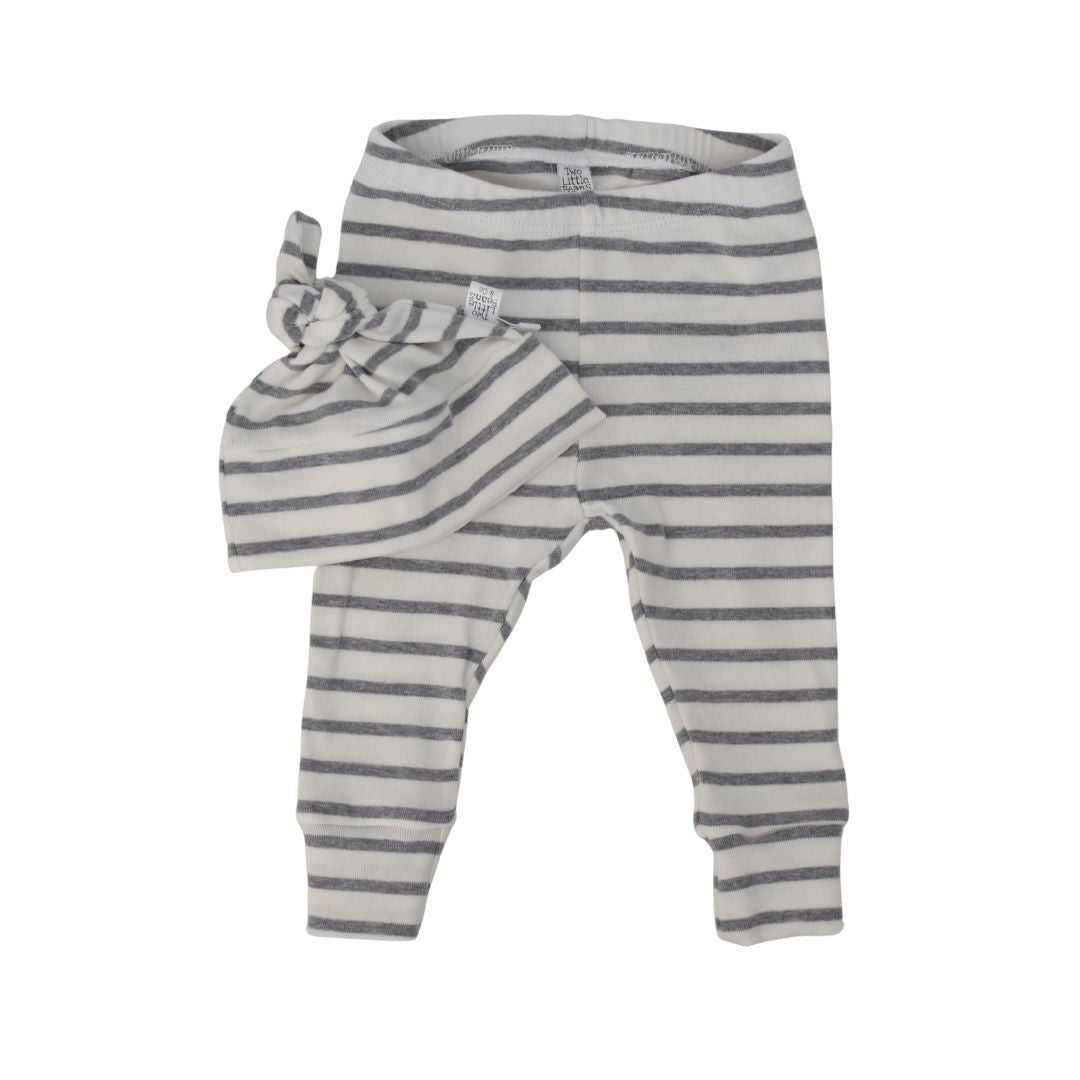 G I F T S E T S | Beanie & Leggings | Grey Stripe