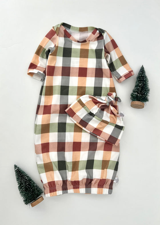 L A Y E T T E | Beanie & Gown Set | Holiday Plaid