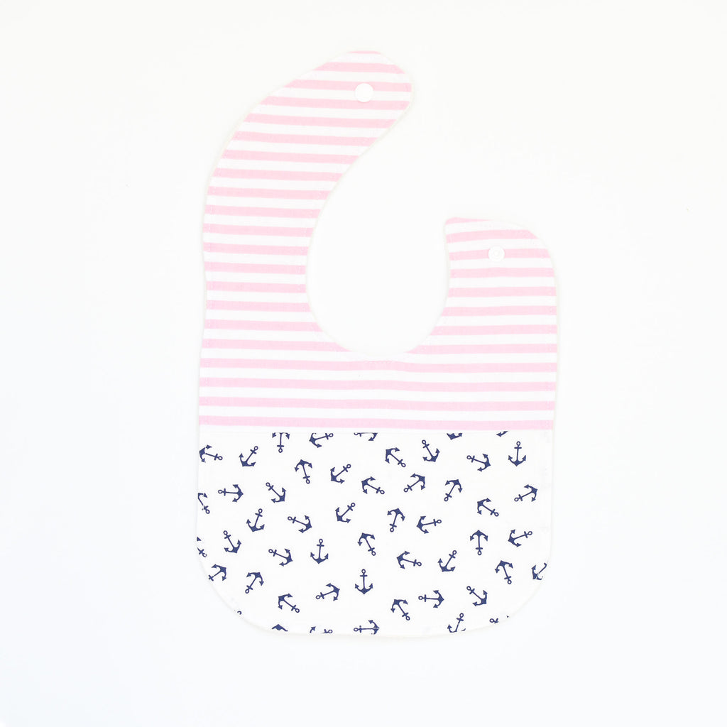B I B S | Tossed Anchors in Pink